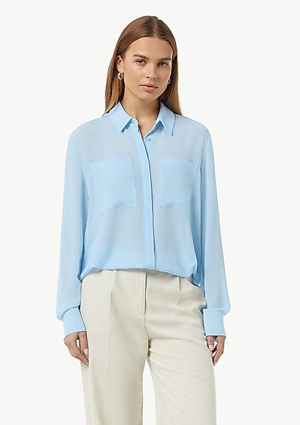 Comma Langarmbluse Transparente Bluse mit verdeckter günstig online kaufen