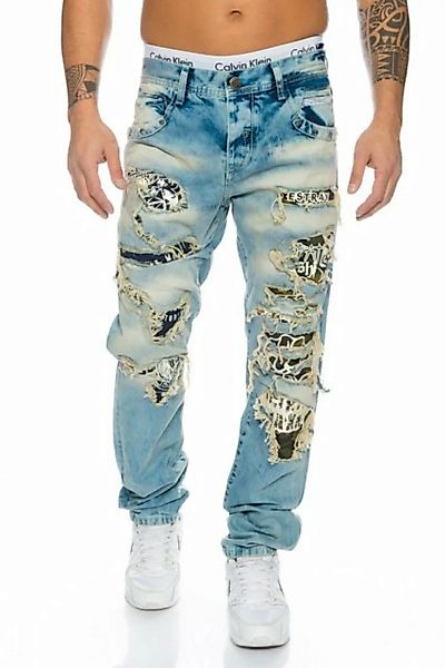 Cipo & Baxx Regular-fit-Jeans Herren Jeans Hose mit destroyed camouflage El günstig online kaufen