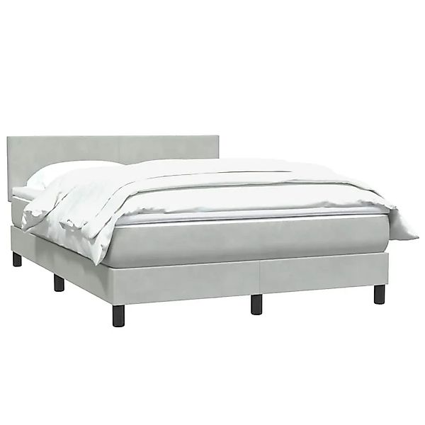 vidaXL Boxspringbett mit Matratze Hellgrau 160x220 cm Samt 3316071 günstig online kaufen