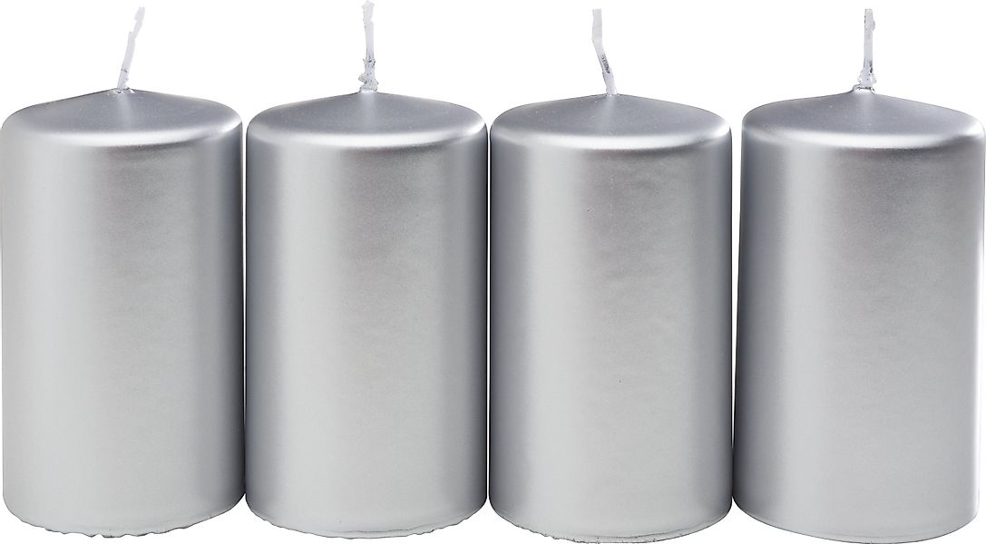 Wenzel Stumpenkerze Stumpenkerze Metallic, 4 Stück günstig online kaufen