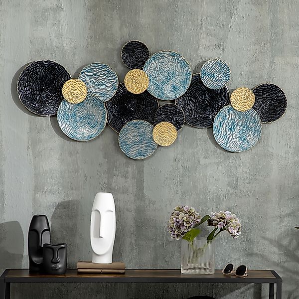 HOMCOM 3D Wandbild Metallbild Wandskulptur moderne Wohnzimmerkunst 121x53cm günstig online kaufen