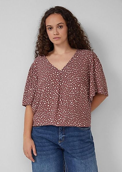 QS Kurzarmbluse Bluse Viskose Bluse mit All-over-Print günstig online kaufen