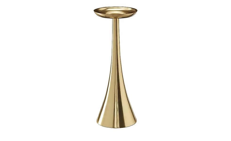 HOME STORY Kerzenständer   ¦ gold ¦ Aluminium ¦ Maße (cm): H: 28  Ø: 10 Acc günstig online kaufen