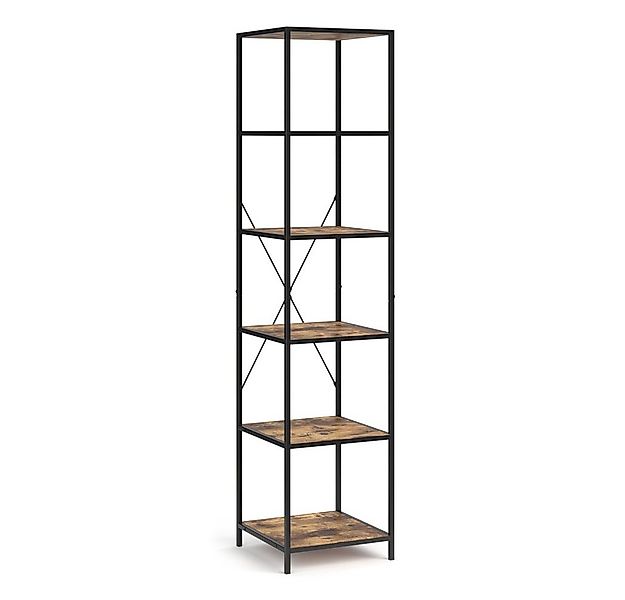 Vicco Raumteilerregal Fyrk, Eiche rustikal/Schwarz, 40 x 174 cm günstig online kaufen