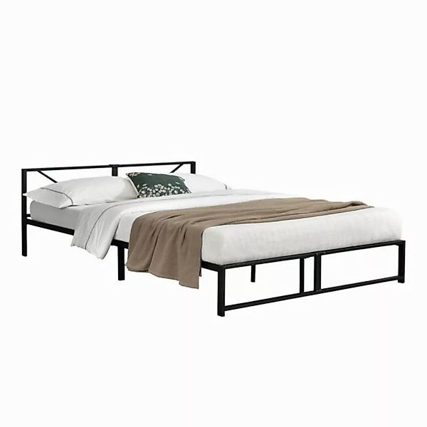 en.casa Metallbett, »Meran« Bettgestell 180x200 cm Doppelbett schwarz günstig online kaufen