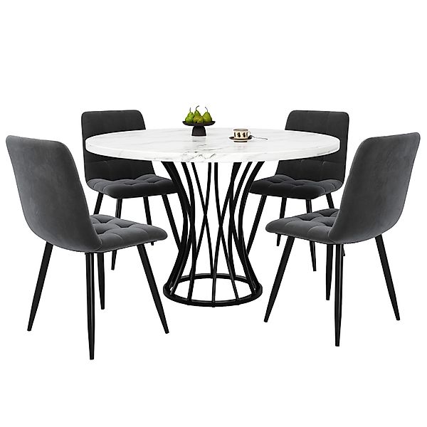 MODFU Essgruppe Esstisch mit 4 Stühlen, günstig online kaufen