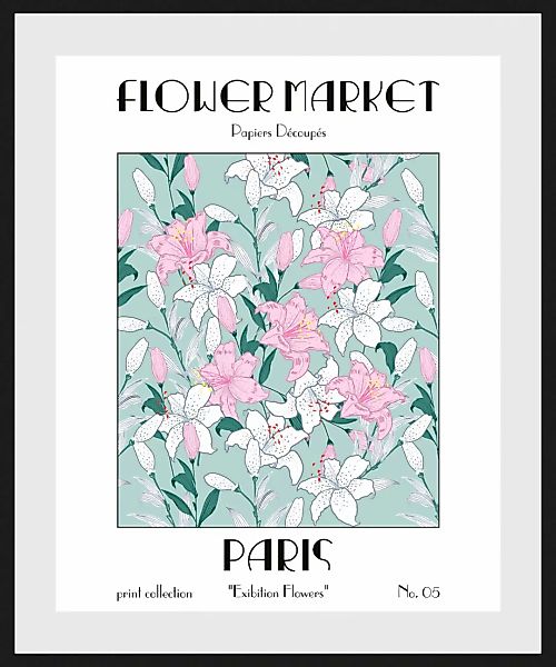 queence Bild "Flowermarket", (1 St.), HD Premium Poster-Druck inkl. Holzrah günstig online kaufen