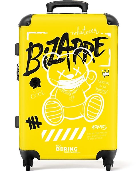 NoBoringSuitcases.com© Hartschalen-Trolley Graffiti-Kunst eines Teddys auf günstig online kaufen