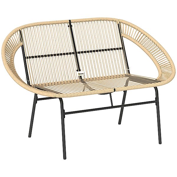 Outsunny Gartenbank 2-Sitzer, aus Polyrattan, im günstig online kaufen
