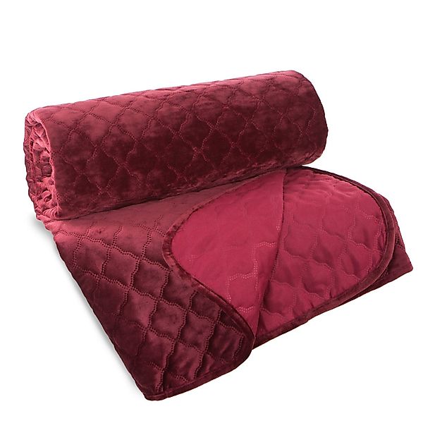 Eurofirany Tagesdecke VELVET2, Steppdecke Samtdecke Karomuster günstig online kaufen