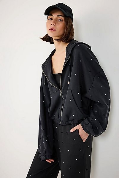 No Matter What Jeansjacke Kapuzenjacke mit Steinmuster günstig online kaufen