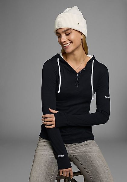 KangaROOS Kapuzenshirt Langarm mit Daumenlöchern, figurbetonter Schnitt, au günstig online kaufen