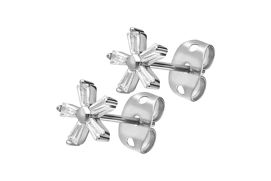 FILANGO Paar Ohrstecker Titan Ohrstecker KRISTALLBLUME günstig online kaufen