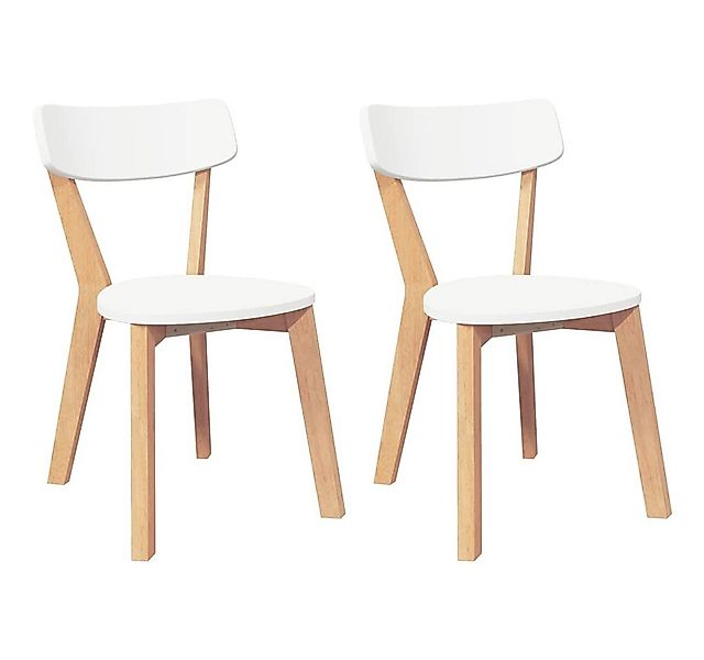 vidaXL Esszimmerstuhl Esszimmerstühle 2 Stk. Massivholz Gummibaum (2 St) günstig online kaufen