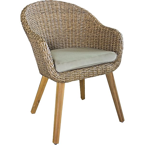 Garden Pleasure Gartensessel CARSON Holz mit Armlehnen Hellbraun 2er Set günstig online kaufen