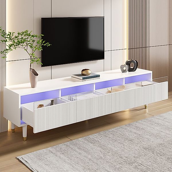 REDOM Lowboard in Holzoptik mit Acrylfronten günstig online kaufen