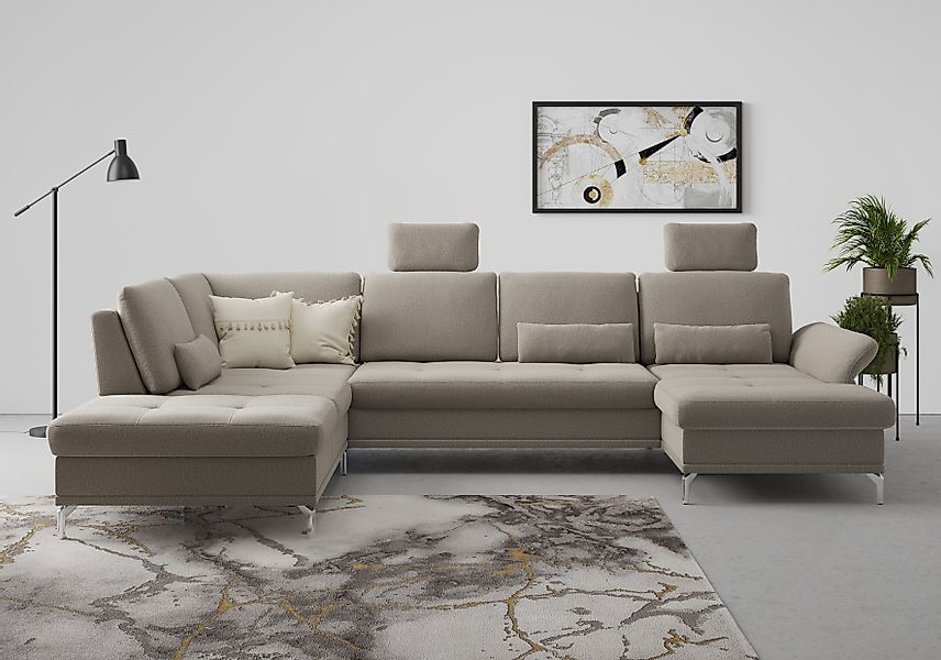 Home affaire Wohnlandschaft »Palm Beach U-Form« Federkern, mit Sitztiefenve günstig online kaufen