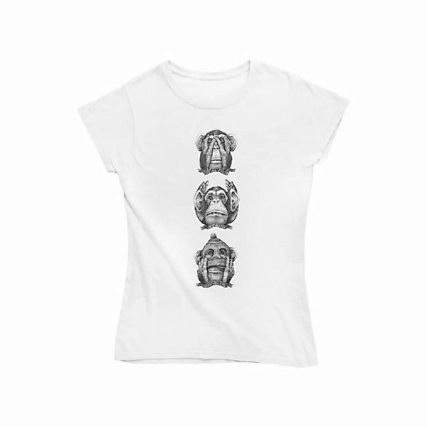 Novux T-Shirt See All Evil Damen Tshirt Farbe Weiß (1-tlg) aus Baumwolle günstig online kaufen