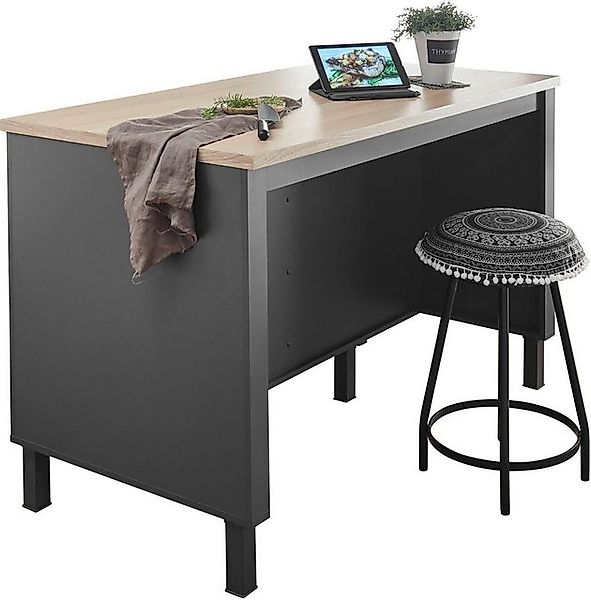 BEGA BBK Kochinsel in anthrazit / Sonoma-Eiche - 138x90x75 (BxHxT) günstig online kaufen