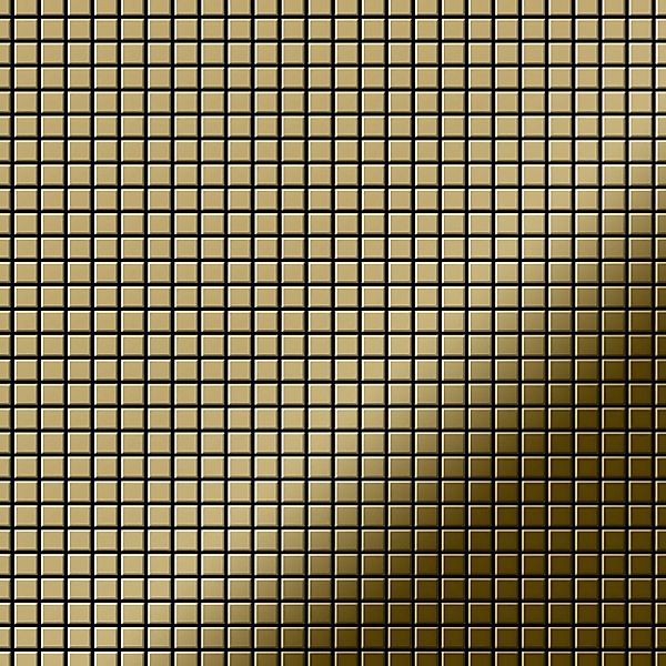 ALLOY Mosaik Fliese Massiv Metall Titan Hochglänzend Gold 1,6mm Stark Glome günstig online kaufen