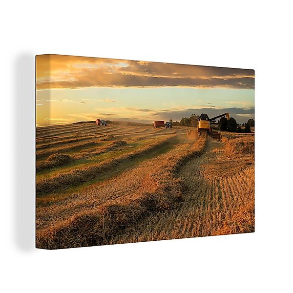 OneMillionCanvasses® Leinwandbild Traktor - Sonne - günstig online kaufen