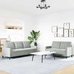vidaXL Sofa 2-tlg. Sofagarnitur mit Kissen günstig online kaufen