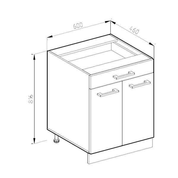 Vicco Unterschrank R-Line, Edelgrau/Weiß, 60 cm günstig online kaufen