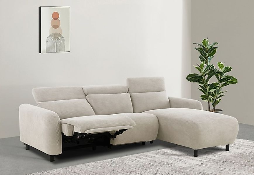 Home affaire Ecksofa »SKAANE in Cord, L-Form, 274 cm, manuelle u. elektrisc günstig online kaufen
