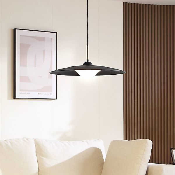 Lucande LED-Hängeleuchte Foco, schwarz, Metall, Ø 50 cm günstig online kaufen