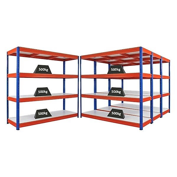 PROREGAL Mega Deal 4x Schwerlastregal Dino HxBxT 180x200x60cm 4 Melamin-Ebe günstig online kaufen