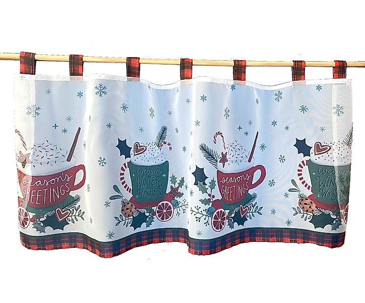 Weckbrodt Scheibengardine »Seasons Greetings«, (1 St.), Bistro, Voile, Bord günstig online kaufen