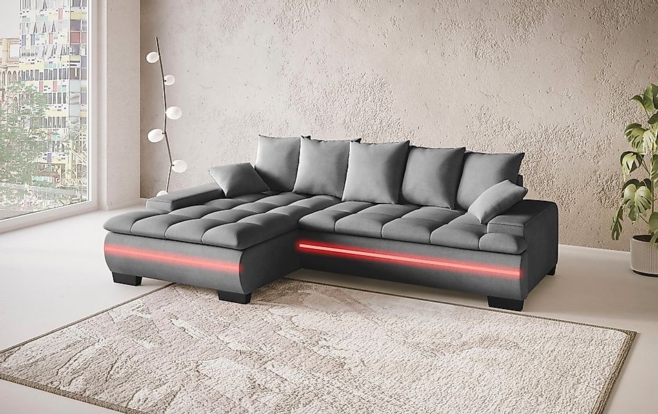 Mr. Couch Ecksofa "Haiti II, L-Form", RGB-LED Beleuchtung, Kaltschaum, wahl günstig online kaufen