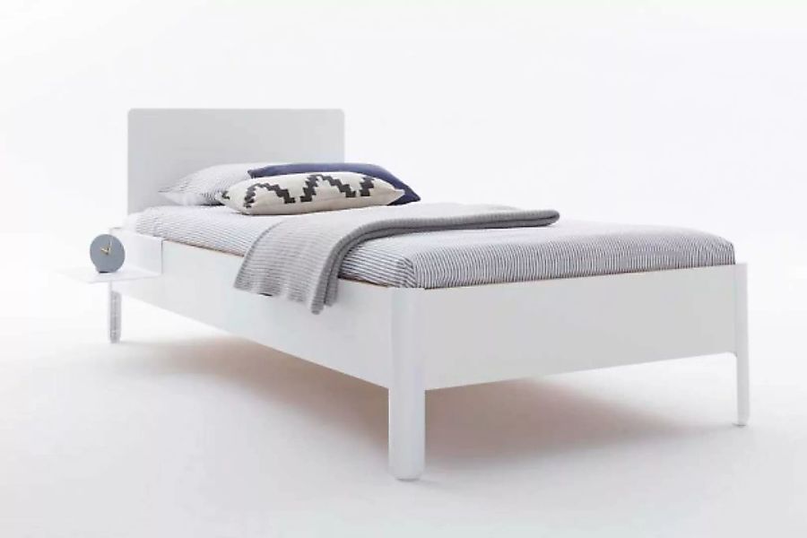 NAIT Einzelbett Weiß Mit Kopfteil 100 x 220cm günstig online kaufen