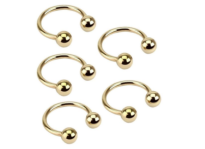 viva-adorno Nasenpiercing-Set Hufeisen Piercing Edelstahl Kugeln Lippenpier günstig online kaufen