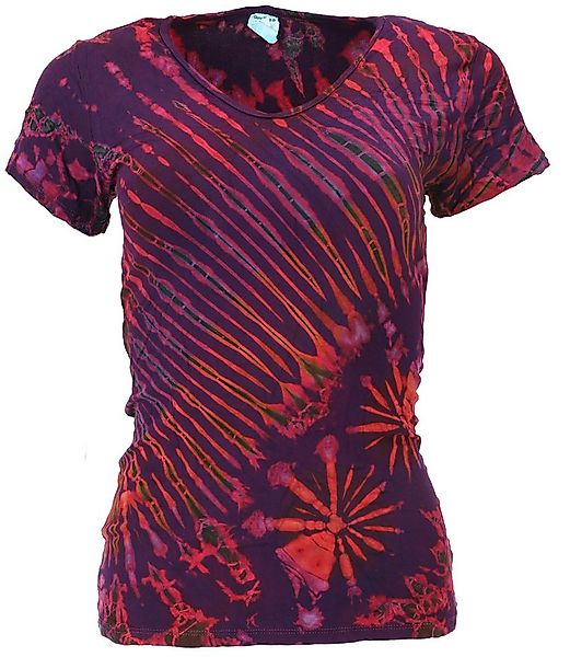 Guru-Shop T-Shirt Batik Hippie T-Shirt mit V-Auschnitt, Unikat.. Festival, günstig online kaufen