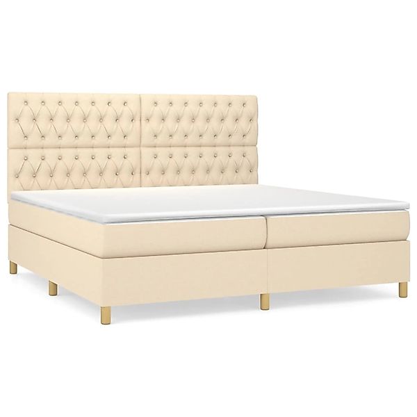 vidaXL Boxspringbett mit Matratze Creme 200x200 cm Stoff1347698 günstig online kaufen
