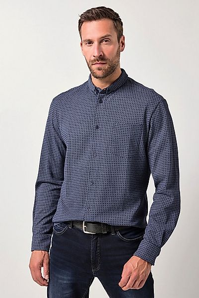 JP1880 Businesshemd Piquéhemd Langarm Alloverdruck Modern Fit günstig online kaufen