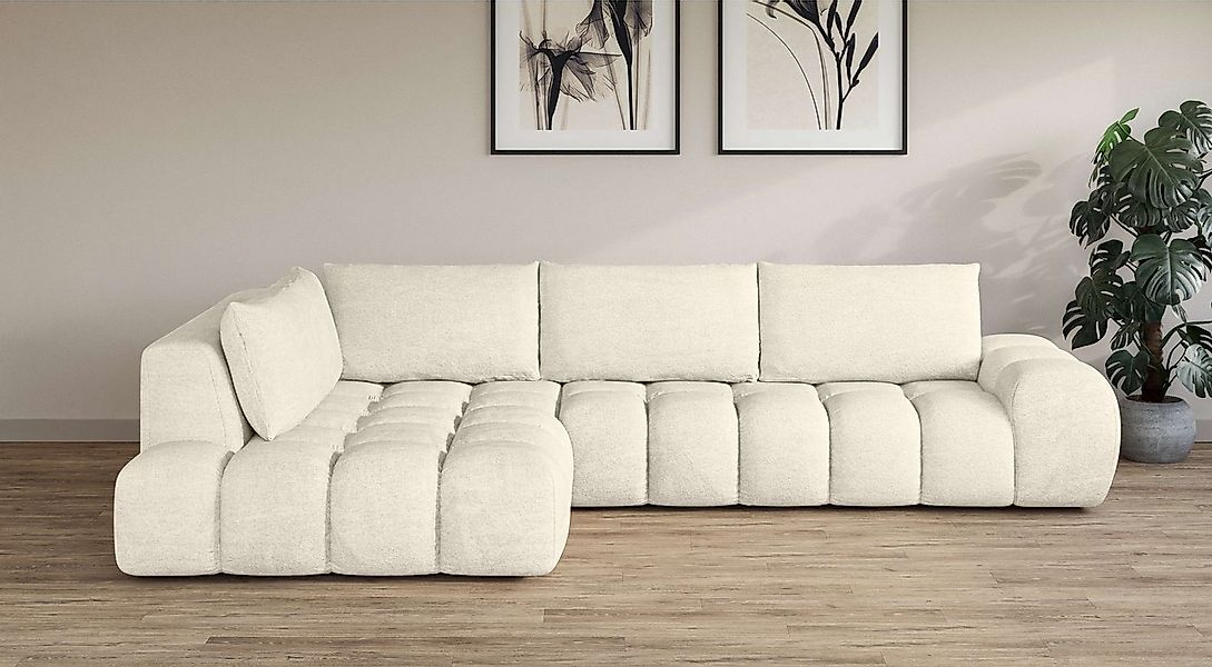 OTTO home Ecksofa "AZITA L-Form, XL 296 cm - Designsofa in Bubble-Optik" lo günstig online kaufen