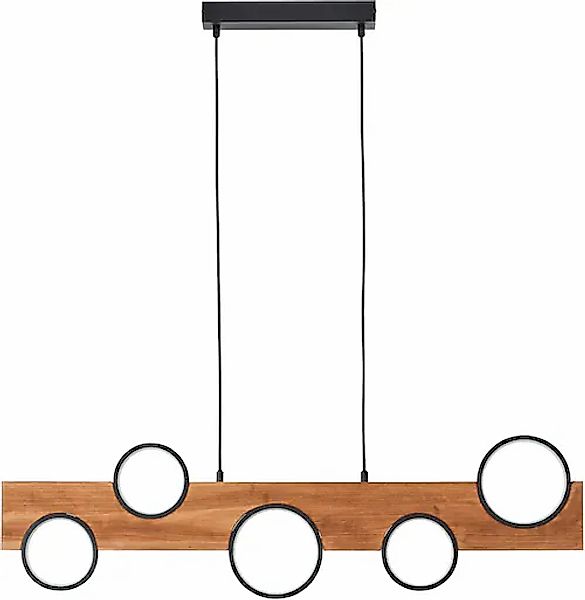 Brilliant LED Pendelleuchte »Cheesy«, 150 x 100cm, 4100lm, 3000K, Holz/Meta günstig online kaufen