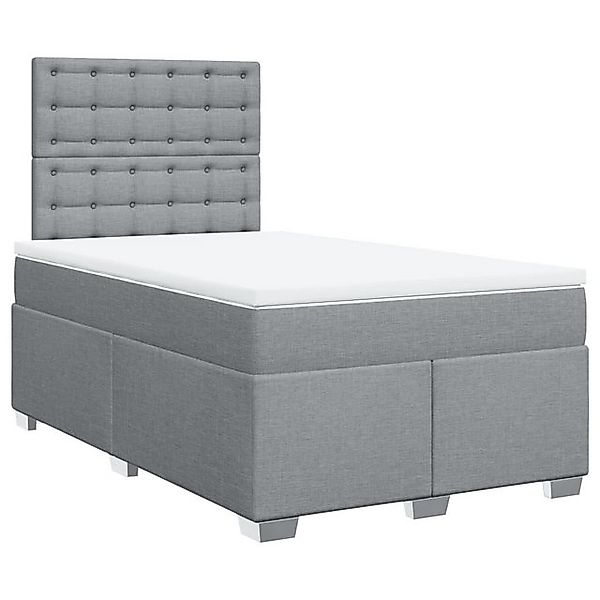 vidaXL Boxspringbett, Boxspringbett mit Matratze Hellgrau 120x190 cm Stoff günstig online kaufen
