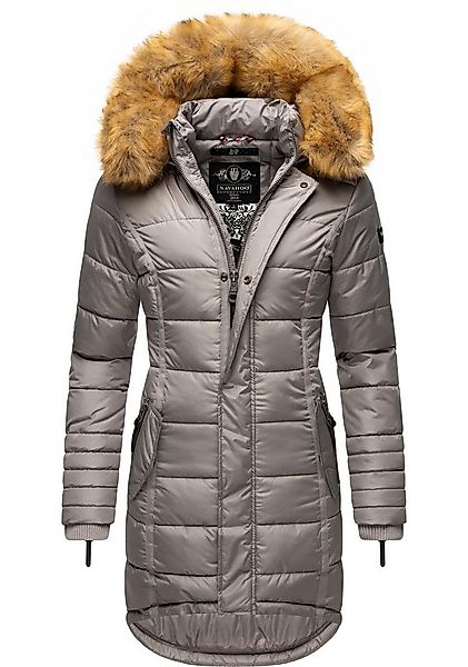 Navahoo Steppmantel Papaya hochwertiger Wintermantel m. edlem Fellimitat günstig online kaufen