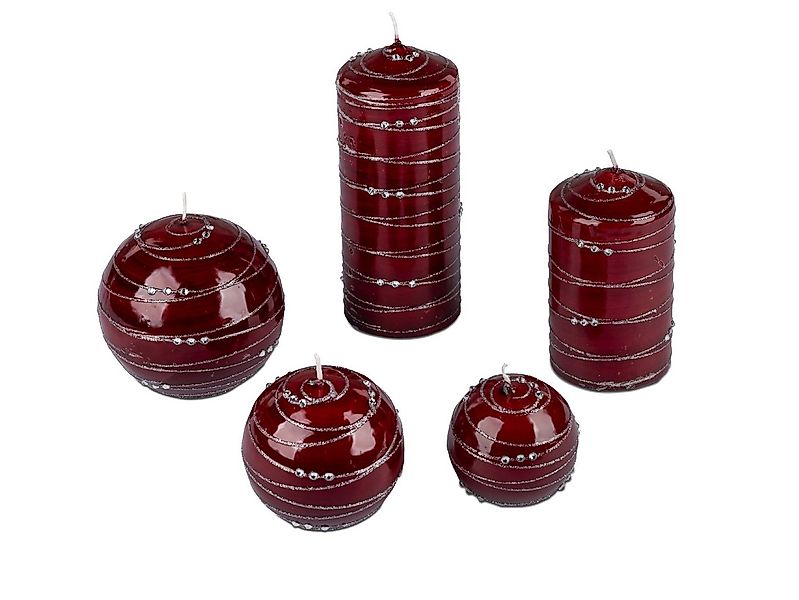 formano Stumpenkerze Spirale, Farbe: Rot, Motiv: Spirale günstig online kaufen