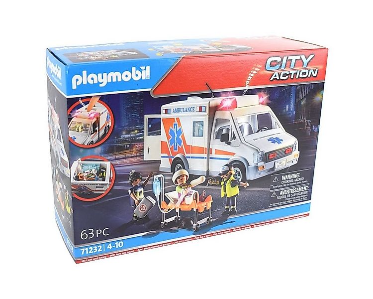 Playmobil® Playmobil 71232 City Action Rettungswagen mit Licht und Sound Sp günstig online kaufen