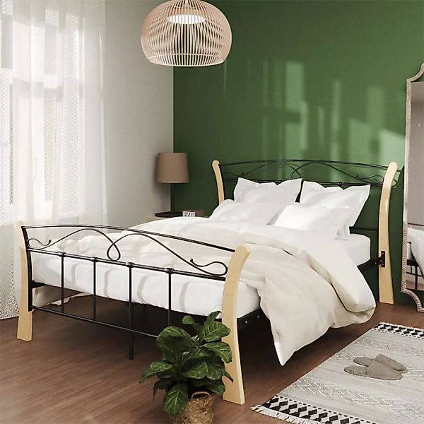 Bett Schwarz Metall 140x200 Cm günstig online kaufen