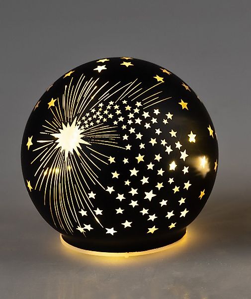 formano LED Dekolicht Deko Kugel Spirit Schwarz LED-Licht mit Timer Weihnac günstig online kaufen