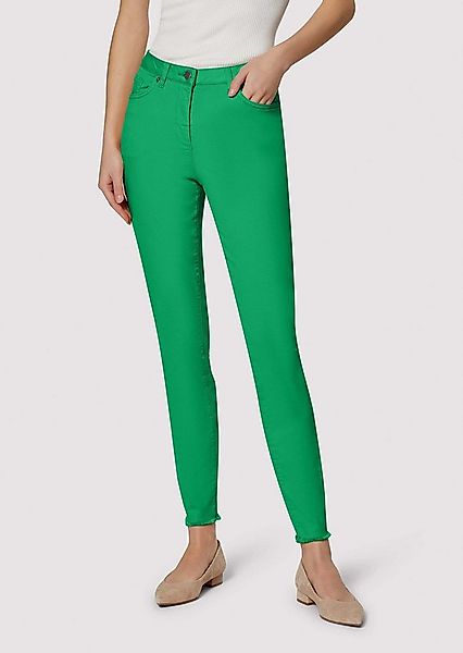 MADELEINE Gerade Jeans Mid Waist Skinny-Hose mit Fransen Fransenhose in sch günstig online kaufen