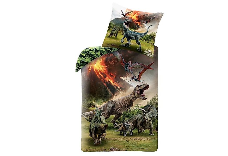 MTOnlinehandel Bettwäsche Jurassic World 135x200 + 80x80 cm, 100 % Baumwoll günstig online kaufen