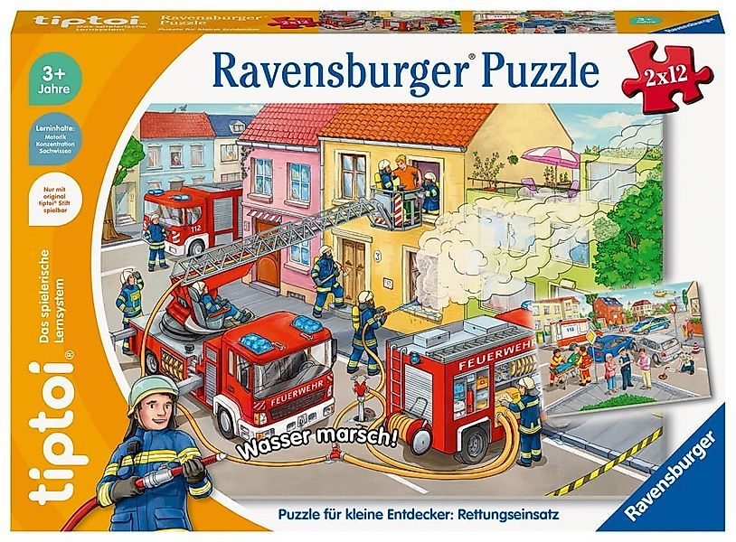 Ravensburger Puzzle 2 x 12 Teile tiptoi Puzzeln, Entdecken, Erleben Rettung günstig online kaufen