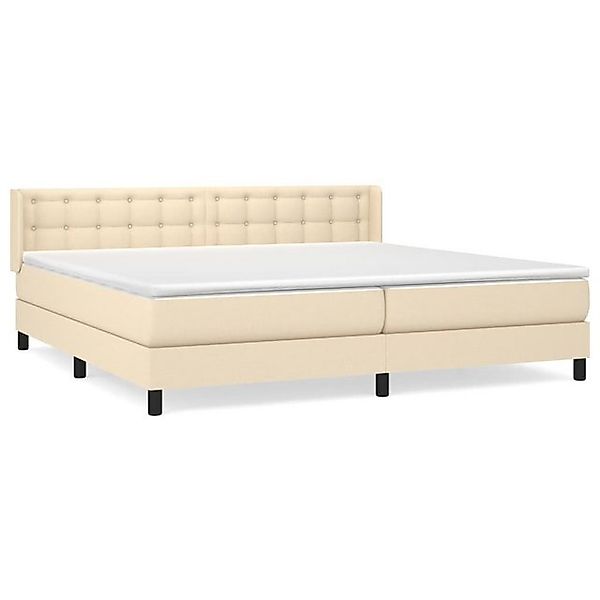 vidaXL Boxspringbett Boxspringbett mit Matratze Creme 200x200 cm Stoff Bett günstig online kaufen