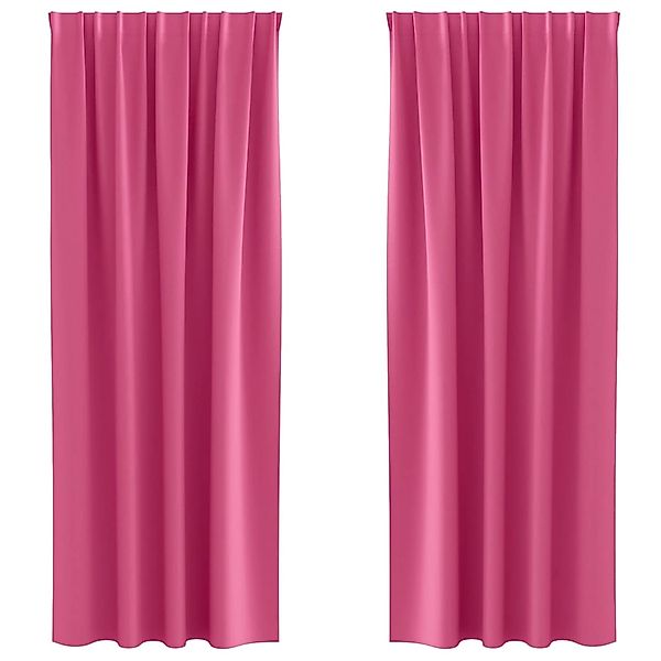 vidaXL Verdunkelungs-Vorhänge mit Ringen Helles Pink Polyester 4107515 günstig online kaufen